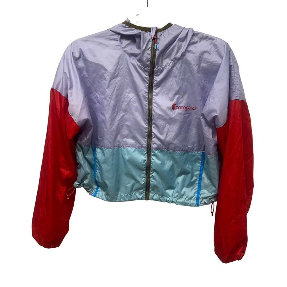 Cotopaxi Teca Half-Zip Windbreaker Jacket Multi-Color XS Lavender Teal Red crop